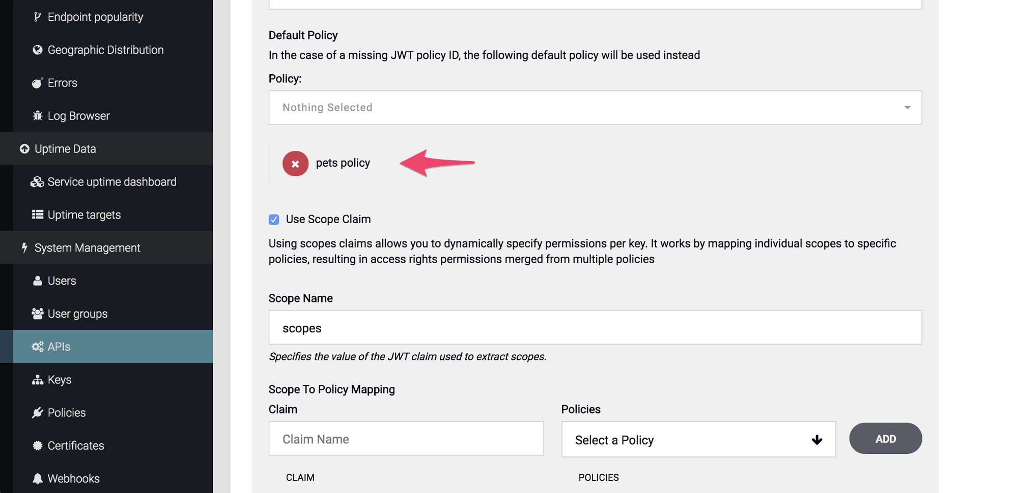 Default JWT Policy