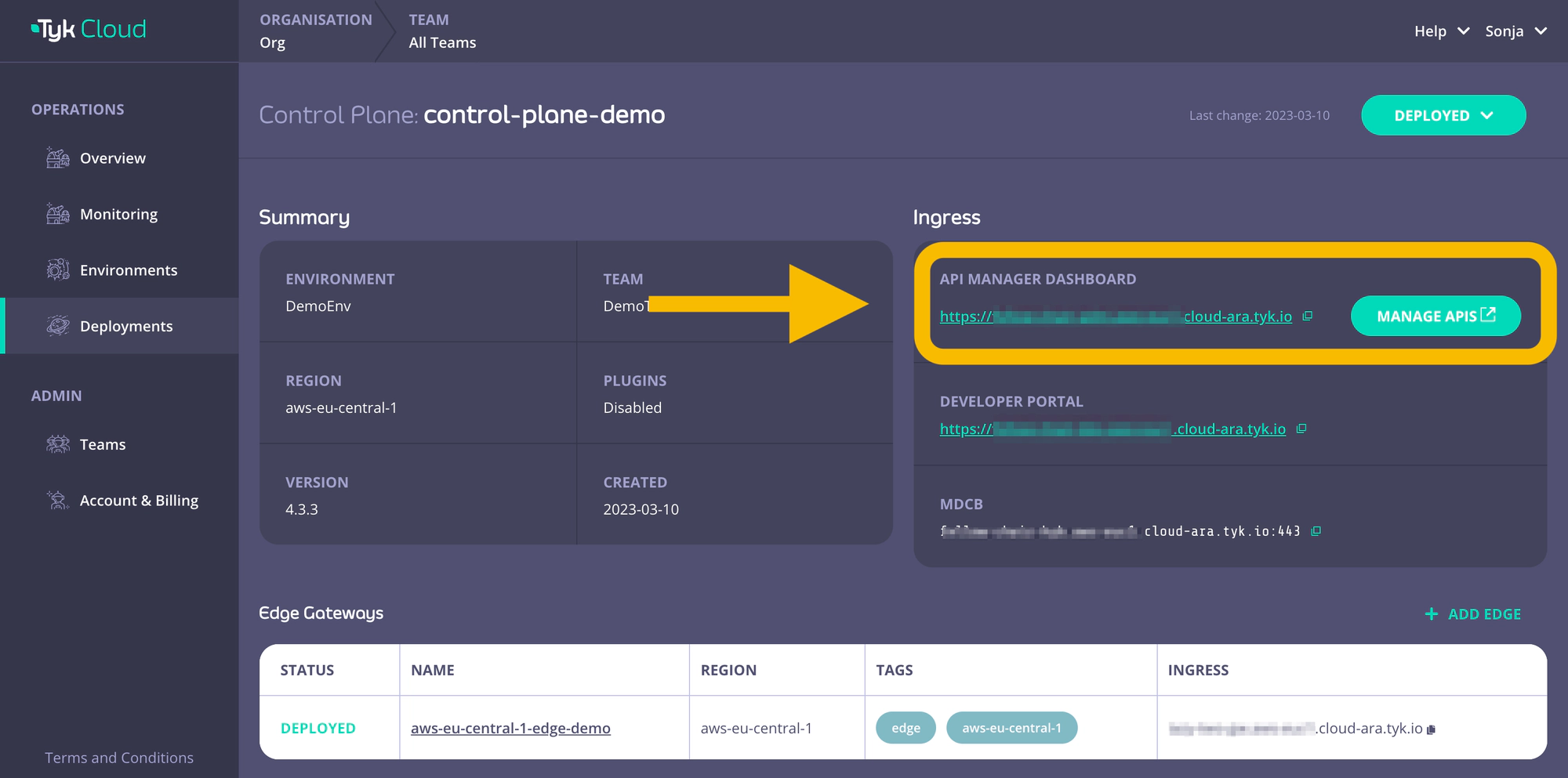 API Manager Dashboard