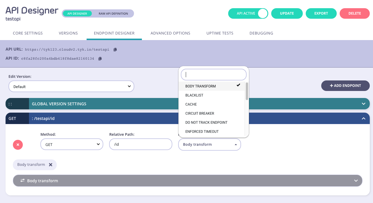 Endpoint designer